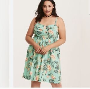 Torrid Mint Green Floral Dress